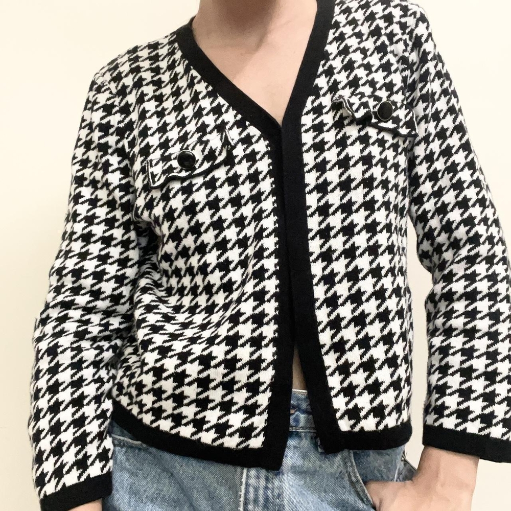 Vintage 90s houndstooth patterned sweater